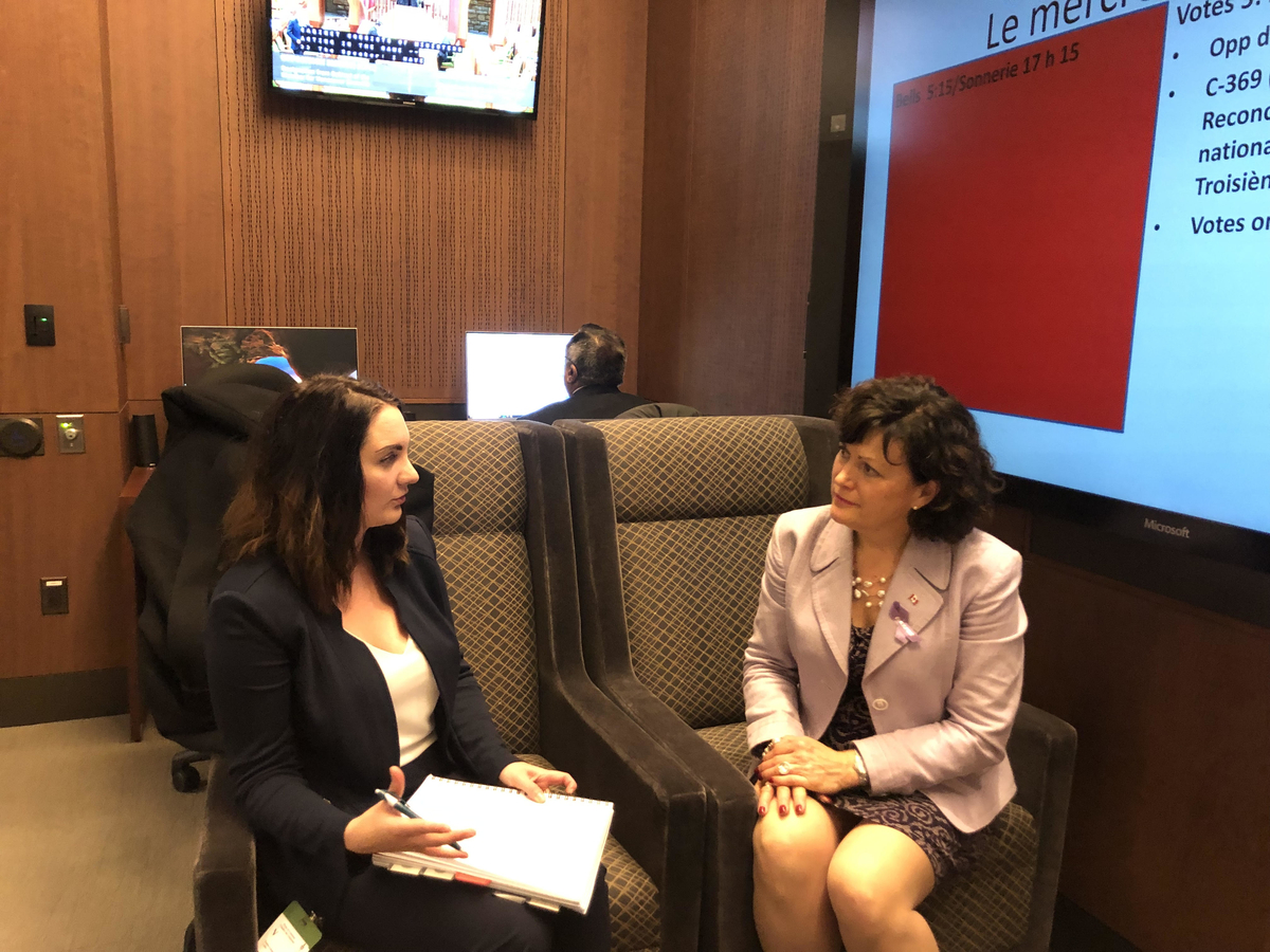 Jenn Galandy with MP Linda Lapointe (2019)